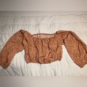 Shein Latern Sleeve Crop Blouse Size M